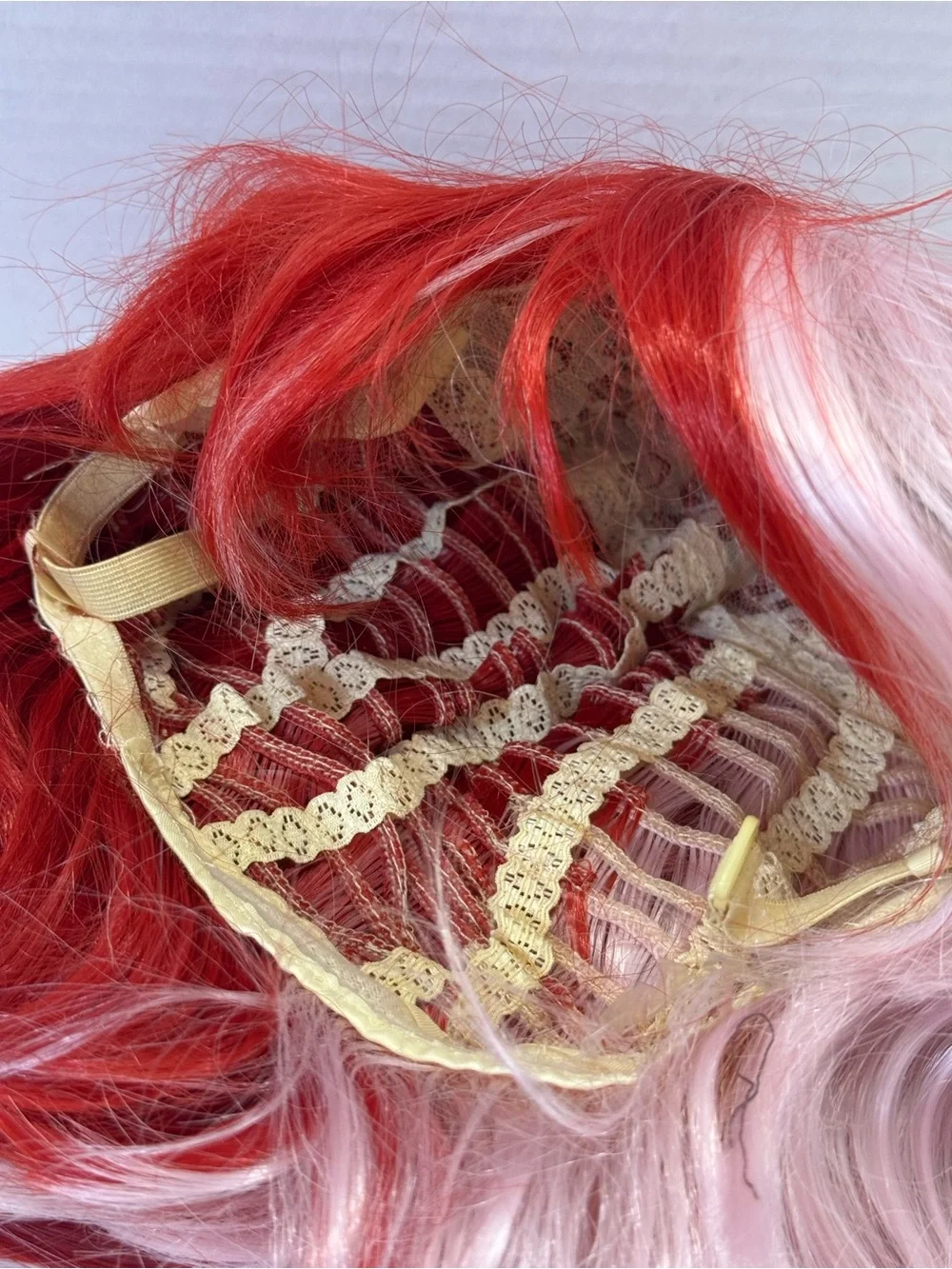 Uta one piece anime character Two-Tone Pink & Red Long wig - Picture 4 of 7